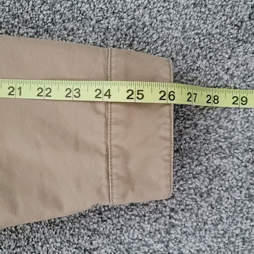 Men's L.L. Bean khaki Sherpa Lined Button Down Jacket Large - Picture 9 of 10